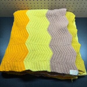 Vintage Large Multicolor Grandmacore Specially Hand Made Knitted Blanket